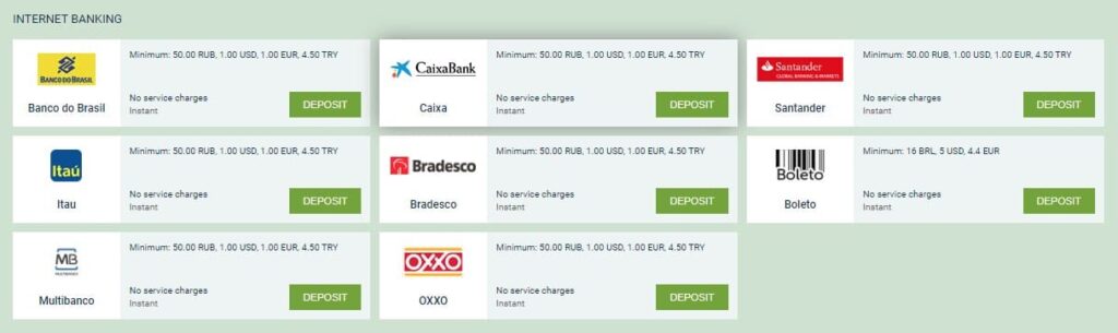 INTERNET BANKING deposit melbet